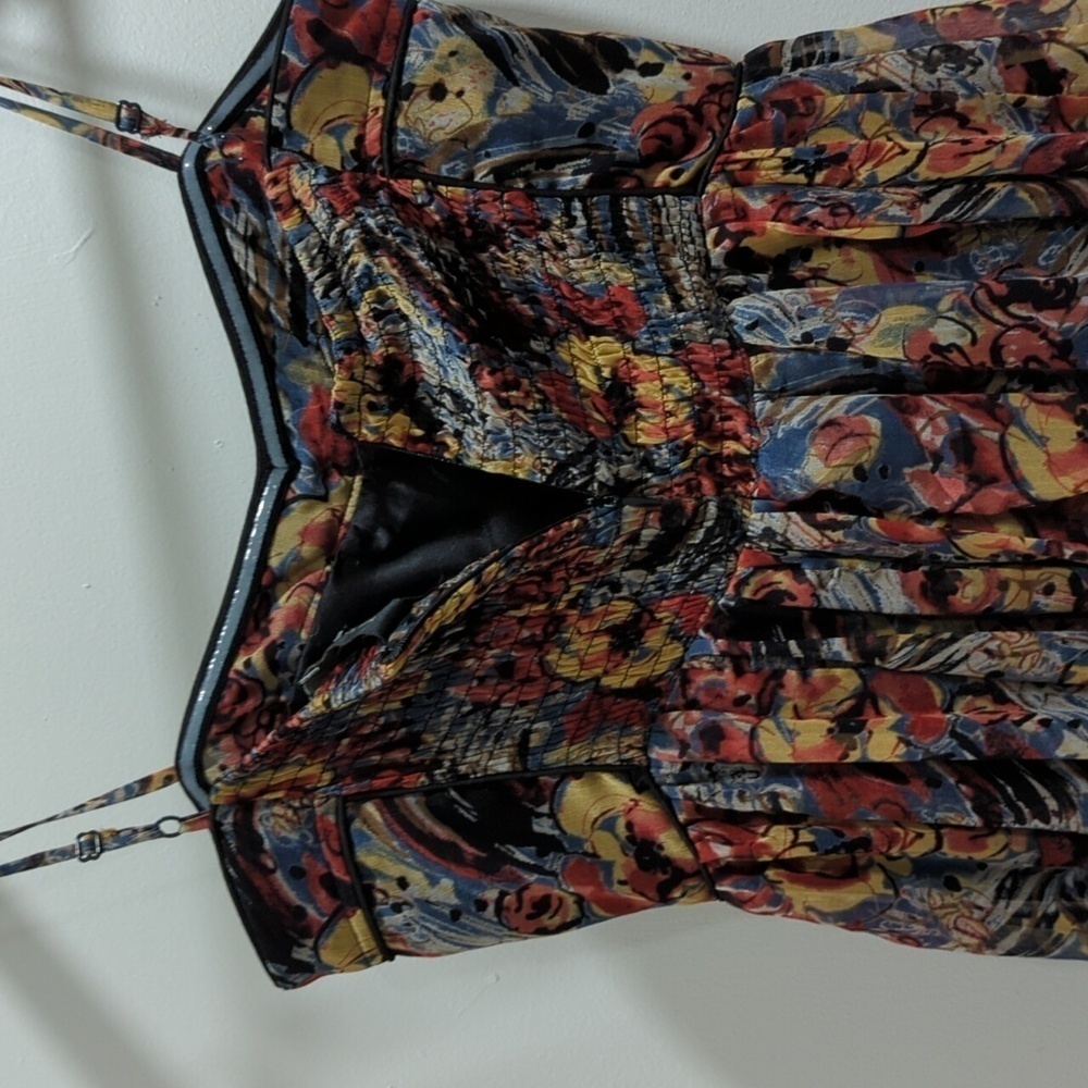 MM Couture by Miss Me Flower Mini Dress w/ spaghetti Straps, EUC! - Picture 4 of 9